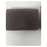 (2) Fossil Brown Leather Wallet with ID Window