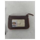 (2) Fossil Brown Leather Wallet with ID Window