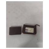 (2) Fossil Brown Leather Wallet with ID Window