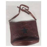 Western Tooled Leather Star Crossbody Bag