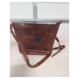 Western Tooled Leather Star Crossbody Bag