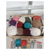 Yarn and Knitting Needle Collection Lot