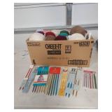 Yarn and Knitting Needle Collection Lot