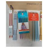 Yarn and Knitting Needle Collection Lot