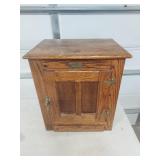 White Clad Oak Ice Box Style End Table