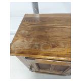 White Clad Oak Ice Box Style End Table