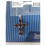 Sterling Silver Garnet Cross Pendant