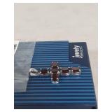 Sterling Silver Garnet Cross Pendant