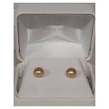 14K Gold Pearl Stud Earrings