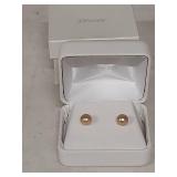 14K Gold Pearl Stud Earrings