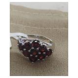 3.15 CTW Round Vermelho Garnett Sterling Silver Ring