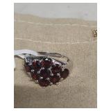 3.15 CTW Round Vermelho Garnett Sterling Silver Ring