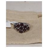 3.15 CTW Round Vermelho Garnett Sterling Silver Ring