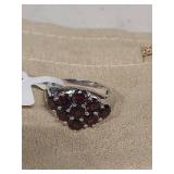 3.15 CTW Round Vermelho Garnett Sterling Silver Ring
