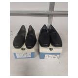 (2) Black Leather Loafers Size 7.5