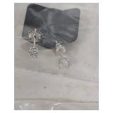 Sterling Silver CZ Stud Earrings - 5 Pair