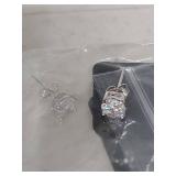 Sterling Silver CZ Stud Earrings - 5 Pair