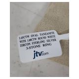 Sterling Silver Tanzanite and White Zircon Three-Stone Ring - Size 6