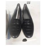 SJB Lauren Leather Loafers - Black & Pewter - Size 7.5M