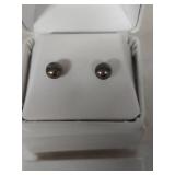 14K Yellow Gold Black Pearl Stud Earrings