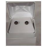 14K Yellow Gold Black Pearl Stud Earrings