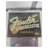 Fender Stratocaster Guitar Metal Sign Set