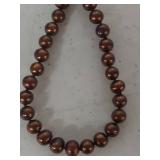 Sterling Silver Chocolate Cultured Pearl Necklace