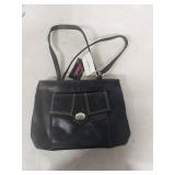 Stone Mountain Black Leather Shoulder Bag