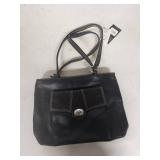 Stone Mountain Black Leather Shoulder Bag