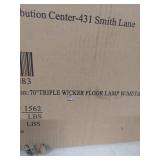 70-inch Triple Wicker Floor Lamp