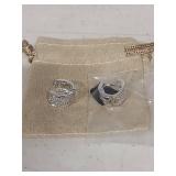 Crystal Studded Sterling Silver Huggie Hoop Earrings