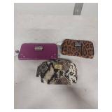 Nicole by Nicole Miller Animal Print Wallet and 2 makeup bags