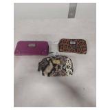 Nicole by Nicole Miller Animal Print Wallet and 2 makeup bags
