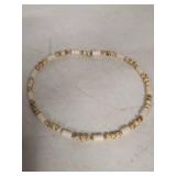 Cream and Speckled Wooden Bead Necklace