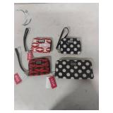 LULU Kiss Print and Polka Dot Wristlet Wallets