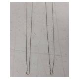 (2) Sterling Silver Box Chain Necklaces - 18 in