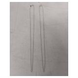 (2) Sterling Silver Box Chain Necklaces - 18 in