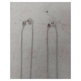 (2) Sterling Silver Box Chain Necklaces - 18 in