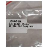 Sterling Silver Black Enamel Drop Earrings