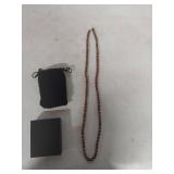 Chocolate Pearl Necklace 34 in