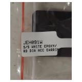 Sterling Silver White Epoxy Round Drop Hoop Earrings