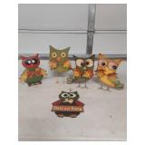 Fall Owl Decorations Set