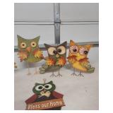 Fall Owl Decorations Set