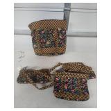 Kasper Floral Lattice Print bag with small bags