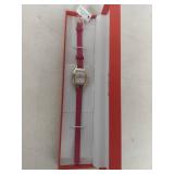 Liz Claiborne Pink Leather Band Watch