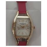 Liz Claiborne Pink Leather Band Watch