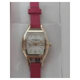 Liz Claiborne Pink Leather Band Watch