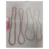 Pink Pearl Necklace with Storage Pouch 36 in - 42 in