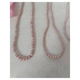 Pink Pearl Necklace with Storage Pouch 36 in - 42 in