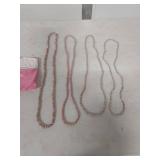 Pink Pearl Necklace with Storage Pouch 36 in - 42 in